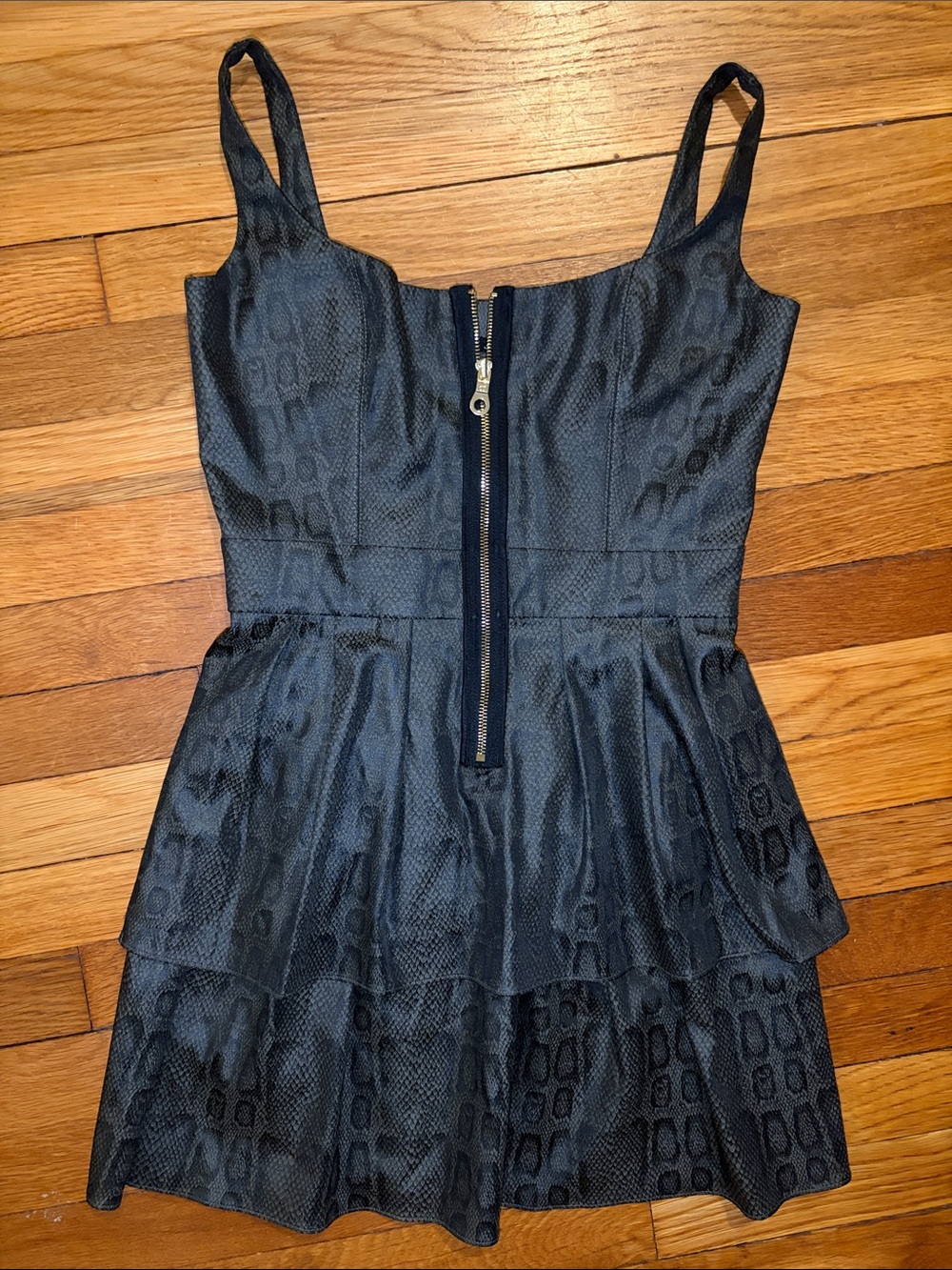 JAYGODFREY Snakeskin Print Mini Dress Exposed Zipper - Size 4 - NWOT